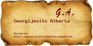 Georgijevits Alberta névjegykártya
